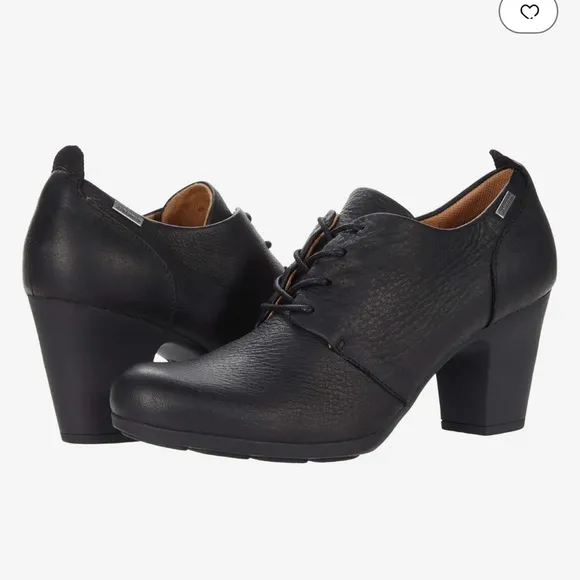 - Black Lace-Up Leather weatherproof Heels.
