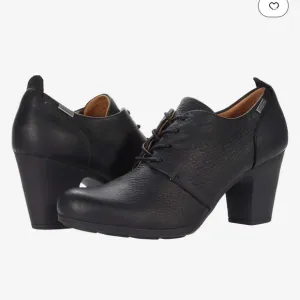 - Black Lace-Up Leather weatherproof Heels.