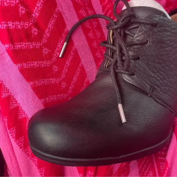 - Black Lace-Up Leather weatherproof Heels.