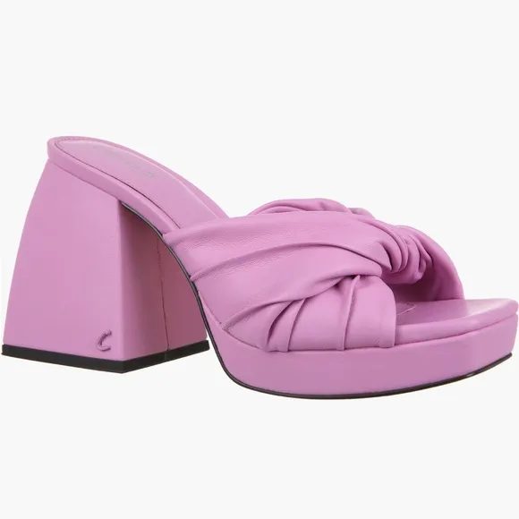 🆕 Circus NY by Sam Edelman Marianna Sandal Block Heels Barbie Pink‼️ NIB