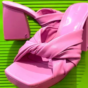 🆕 Circus NY by Sam Edelman Marianna Sandal Block Heels Barbie Pink‼️ NIB