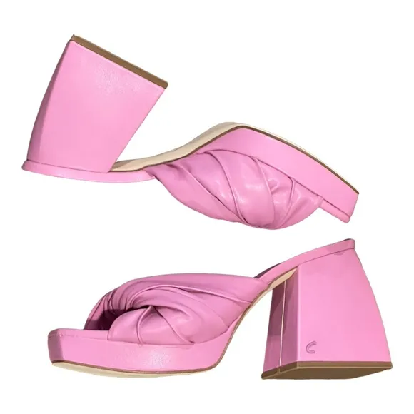 🆕 Circus NY by Sam Edelman Marianna Sandal Block Heels Barbie Pink‼️ NIB