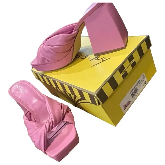🆕 Circus NY by Sam Edelman Marianna Sandal Block Heels Barbie Pink‼️ NIB