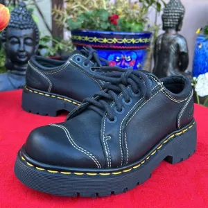 🏴󠁧󠁢󠁥󠁮󠁧󠁿 Dr. Martens MIE Black Chunky Cap Toe Platform Oxfords UK 5