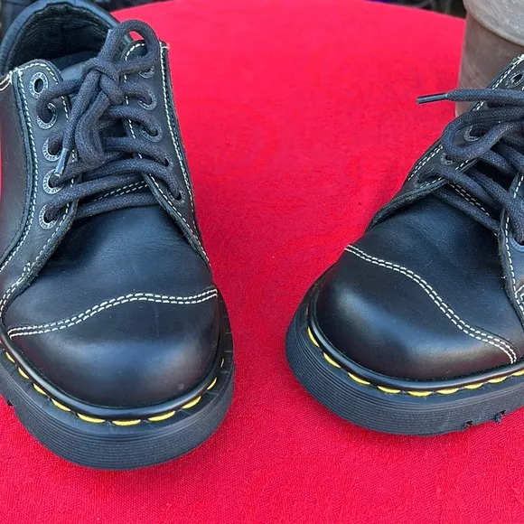 🏴󠁧󠁢󠁥󠁮󠁧󠁿 Dr. Martens MIE Black Chunky Cap Toe Platform Oxfords UK 5