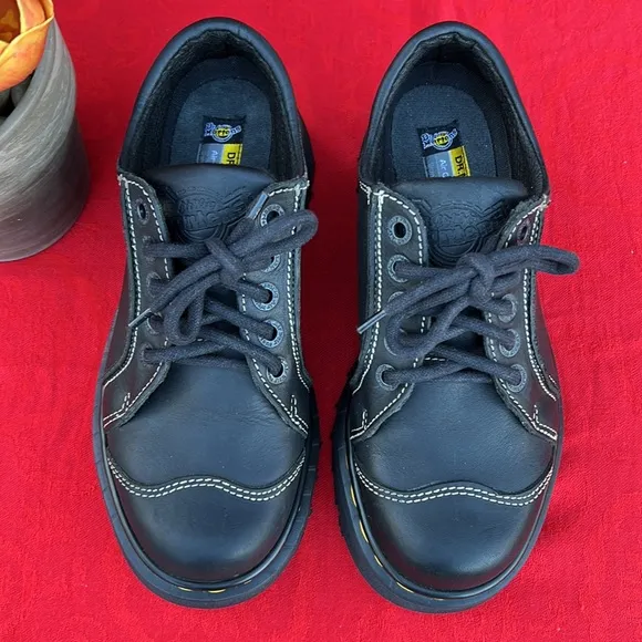 🏴󠁧󠁢󠁥󠁮󠁧󠁿 Dr. Martens MIE Black Chunky Cap Toe Platform Oxfords UK 5