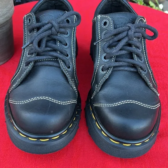 🏴󠁧󠁢󠁥󠁮󠁧󠁿 Dr. Martens MIE Black Chunky Cap Toe Platform Oxfords UK 5