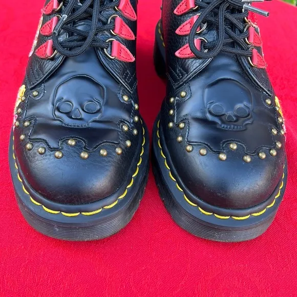 🌺 Dr. Martens Serova Rockabilly Floral Embroidered / Studded 3 Eye Oxfords