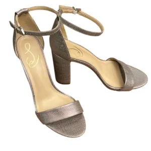 🆕 SAM EDELMAN Yaro Metallic Pewter Heels - Size 9
