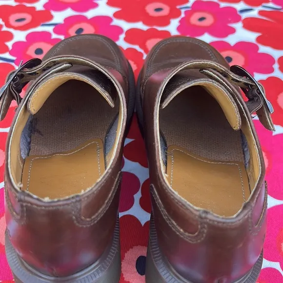 🏴󠁧󠁢󠁥󠁮󠁧󠁿 Vintage Dr. Martens MIE Chunky Heel Monk Strap Loafers UK 5
