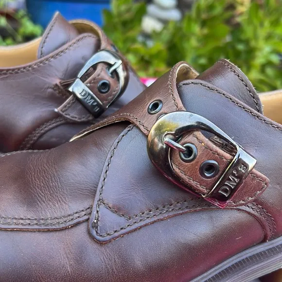 🏴󠁧󠁢󠁥󠁮󠁧󠁿 Vintage Dr. Martens MIE Chunky Heel Monk Strap Loafers UK 5