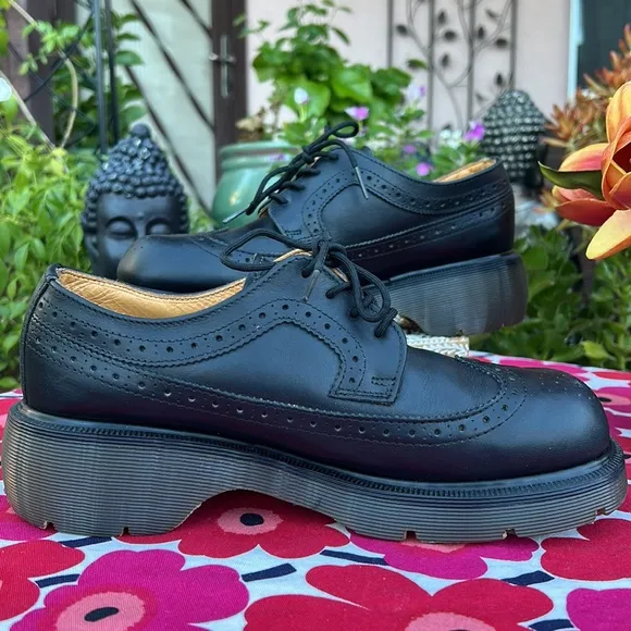 🏴󠁧󠁢󠁥󠁮󠁧󠁿 Vintage Dr. Martens Platform MIE Brogue Wingtip Oxfords UK 7
