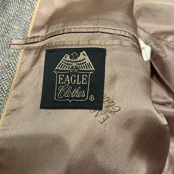 🧥 Vintage Eagles Clothes Tweed Suit Jacket