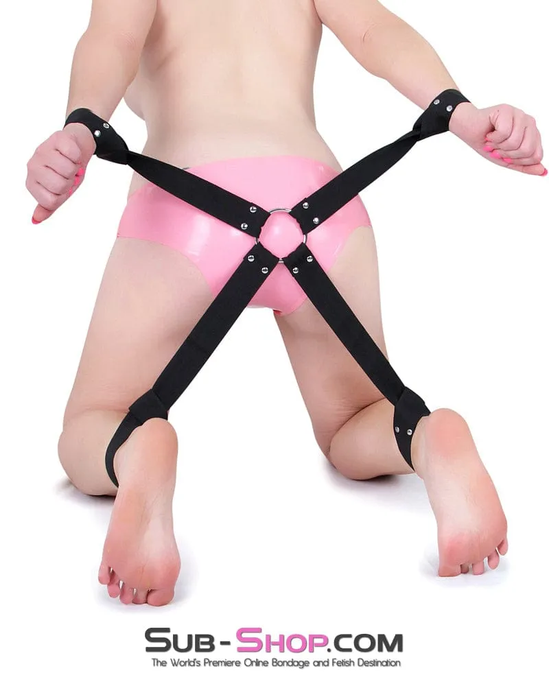 0205M      Quickie Self Bondage Hogtie Nylon Strap Wrist & Ankles Set