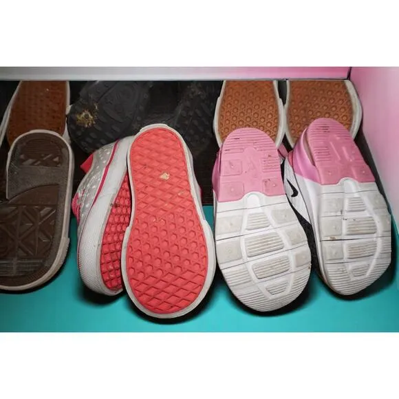 10 Pair Toddler Shoe Bundle Size 4C – Vans, Converse, Nike, Crocs, Boots, Wester