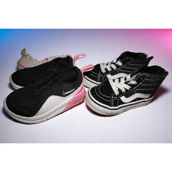 10 Pair Toddler Shoe Bundle Size 4C – Vans, Converse, Nike, Crocs, Boots, Wester