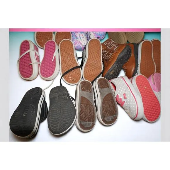 10 Pair Toddler Shoe Bundle Size 4C – Vans, Converse, Nike, Crocs, Boots, Wester