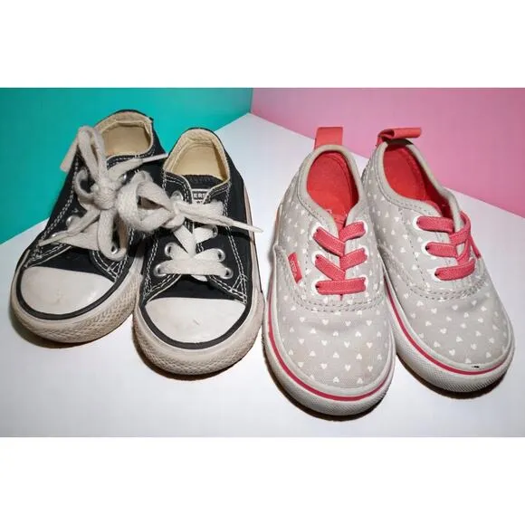 10 Pair Toddler Shoe Bundle Size 4C – Vans, Converse, Nike, Crocs, Boots, Wester