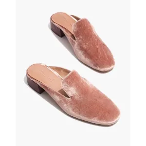 $128 Madewell The Willa Loafer Mules Slides in Pink Plush Velvet size 8