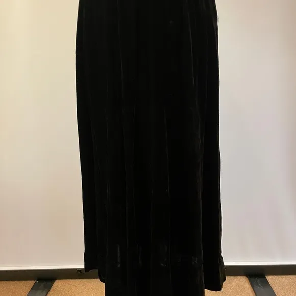 1940s Vintage Black Velvet Dress Hollywood Regency Pin Up Girl Rockabilly Small