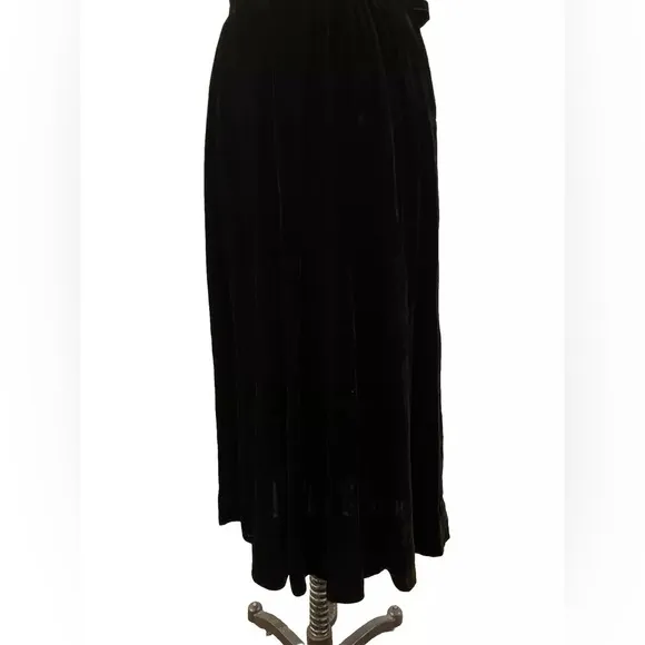1940s Vintage Black Velvet Dress Hollywood Regency Pin Up Girl Rockabilly Small