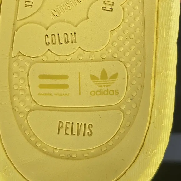 2021 adidas x Pharrell Williams Boost Chancletas Bold Gold Hu Anatomical…