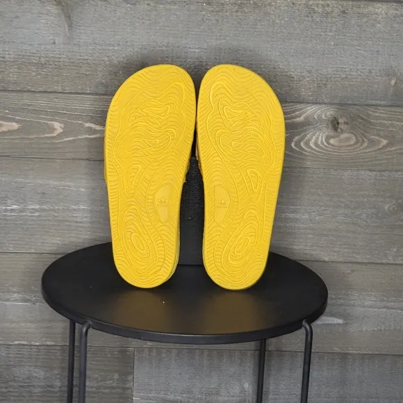 2021 adidas x Pharrell Williams Boost Chancletas Bold Gold Hu Anatomical…