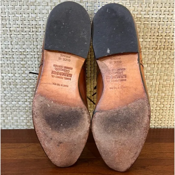 🌟2xHP🌟VTG 1980s-90s Allen Edmonds Walnut Brown Leather Sanford Wing Tip Oxford