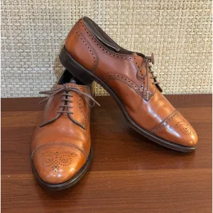 🌟2xHP🌟VTG 1980s-90s Allen Edmonds Walnut Brown Leather Sanford Wing Tip Oxford