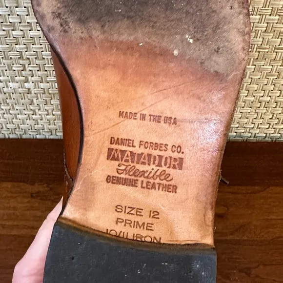 🌟2xHP🌟VTG 1980s-90s Allen Edmonds Walnut Brown Leather Sanford Wing Tip Oxford