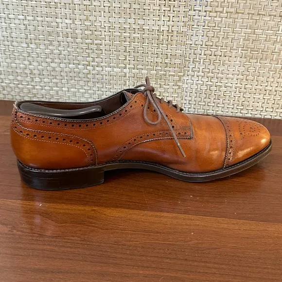 🌟2xHP🌟VTG 1980s-90s Allen Edmonds Walnut Brown Leather Sanford Wing Tip Oxford