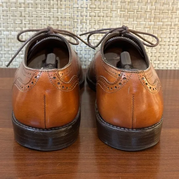 🌟2xHP🌟VTG 1980s-90s Allen Edmonds Walnut Brown Leather Sanford Wing Tip Oxford