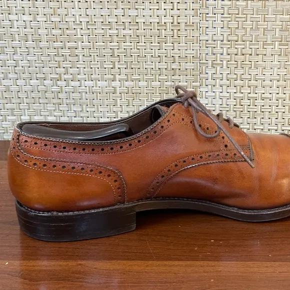 🌟2xHP🌟VTG 1980s-90s Allen Edmonds Walnut Brown Leather Sanford Wing Tip Oxford