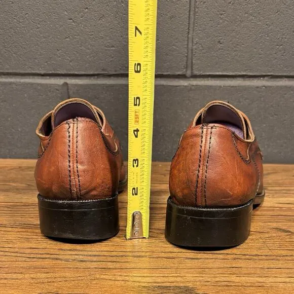 60’s Vintage Morgan Quinn Brown Leather Square Toe Oxfords Men’s 11