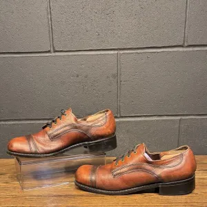60’s Vintage Morgan Quinn Brown Leather Square Toe Oxfords Men’s 11