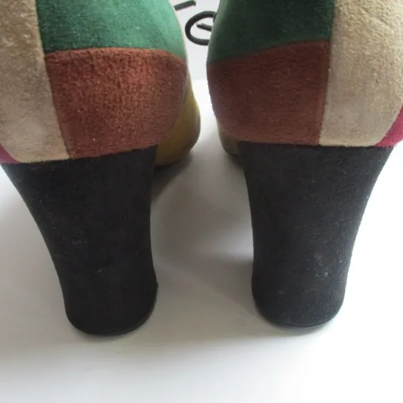 70's Vintage Ray Chaves 'Robertina' Patchwork Suede Oxfords