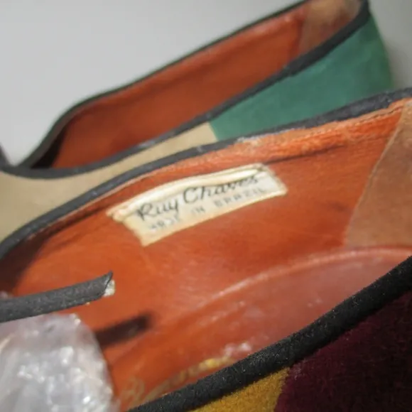 70's Vintage Ray Chaves 'Robertina' Patchwork Suede Oxfords