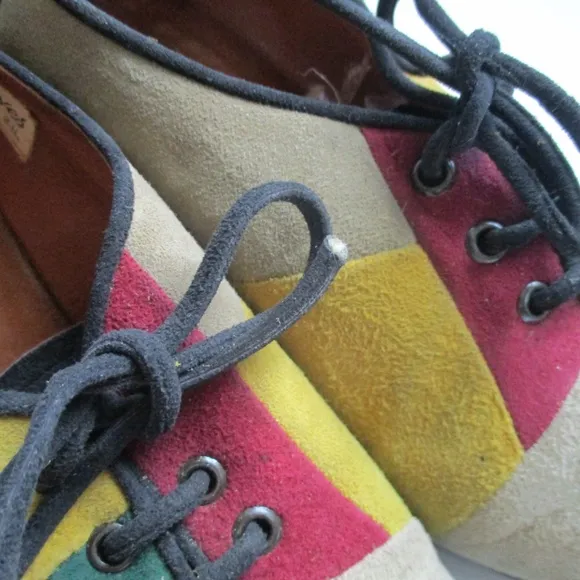 70's Vintage Ray Chaves 'Robertina' Patchwork Suede Oxfords