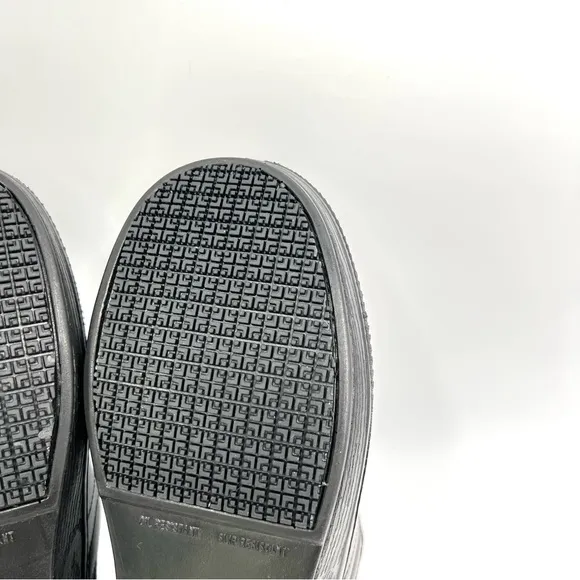 7.5W 7.5 WIDE WIDTH Dr Scholls Women's Black Leather Dynamo Work Shoes Clogs