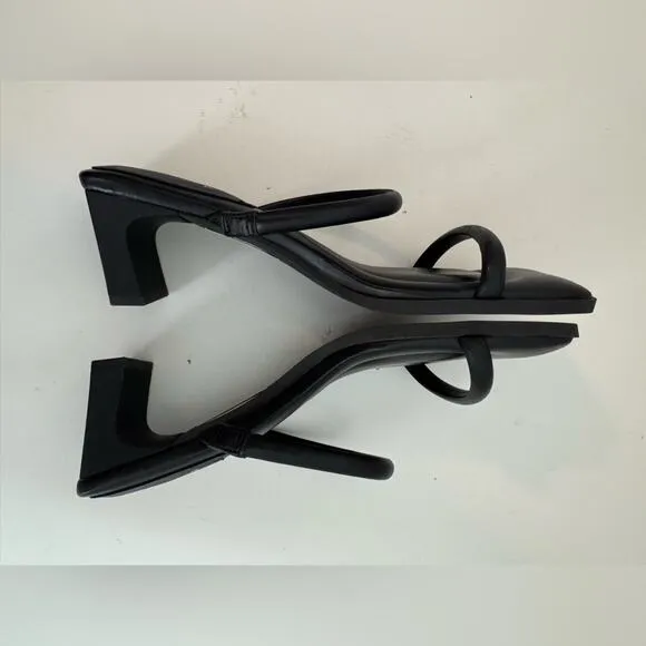 7or9 Black Calla Lily Block Heels 40