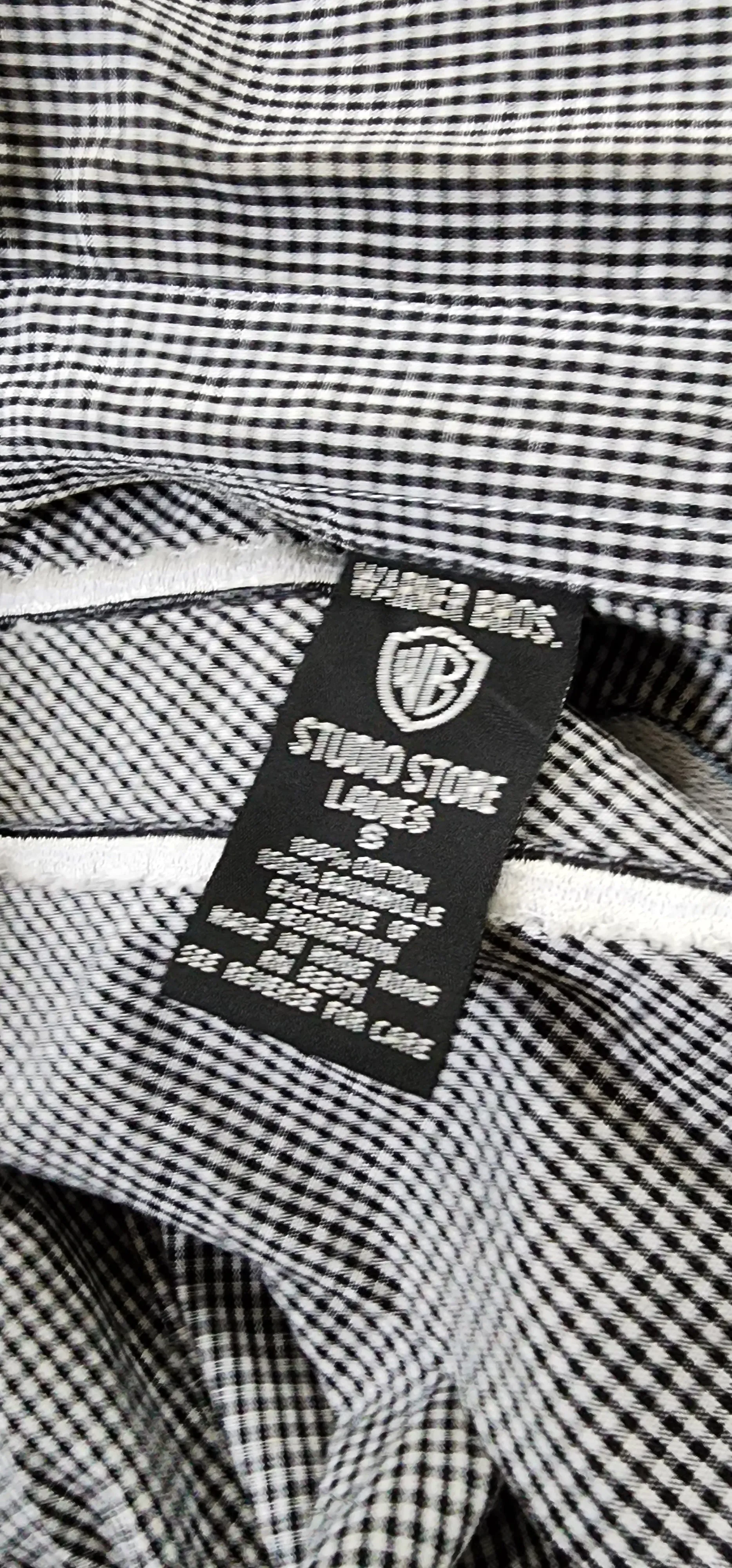 90s Warner Bros Shirt Button Down Checked Print Bugs Bunny Donald Duck