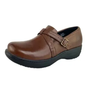 Abeo Closed Back Bella Clogs in Brown Leather