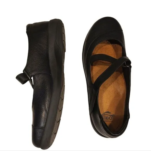 Abeo Encina Pro System Black Leather Mary Jane Strappy Shoes | 7.5