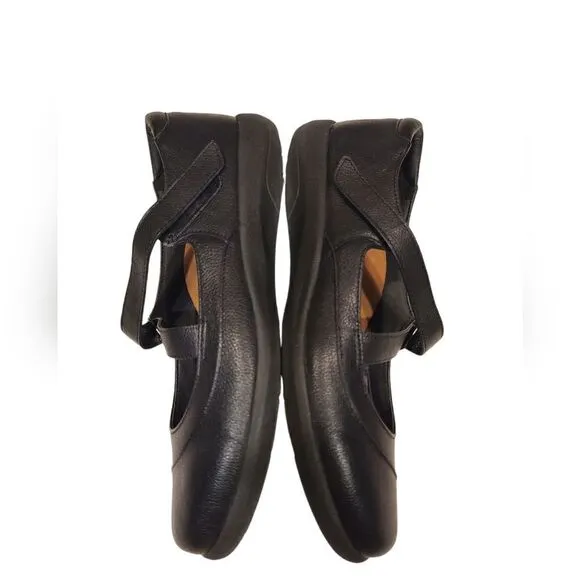 Abeo Encina Pro System Black Leather Mary Jane Strappy Shoes | 7.5