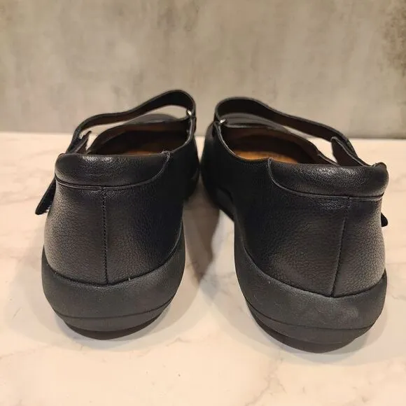 Abeo Encina Pro System Black Leather Mary Jane Strappy Shoes | 7.5