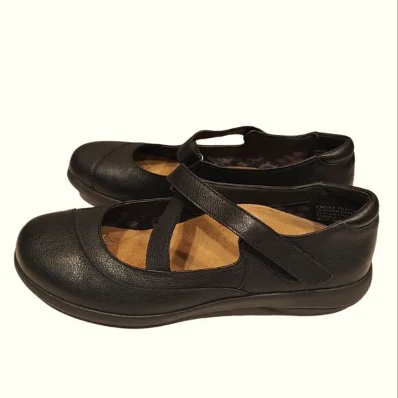Abeo Encina Pro System Black Leather Mary Jane Strappy Shoes | 7.5