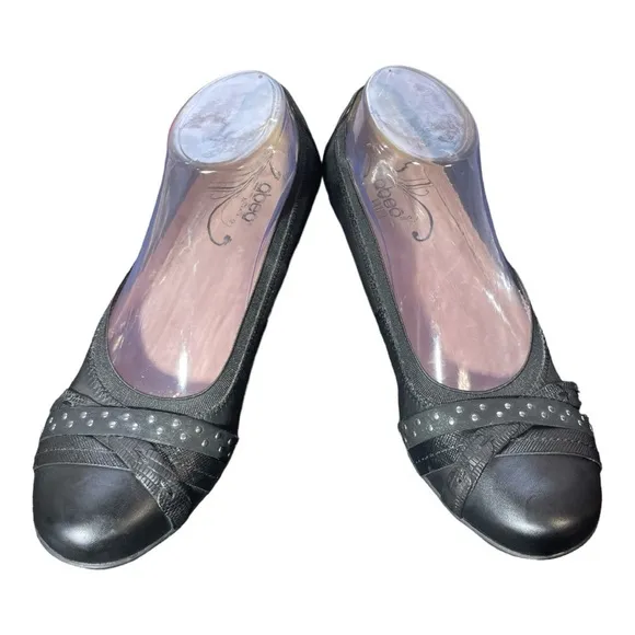 Abeo Nellie Womens 7M Leather Heels Pumps Shoes BlackComfort Career Dress