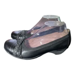 Abeo Nellie Womens 7M Leather Heels Pumps Shoes BlackComfort Career Dress