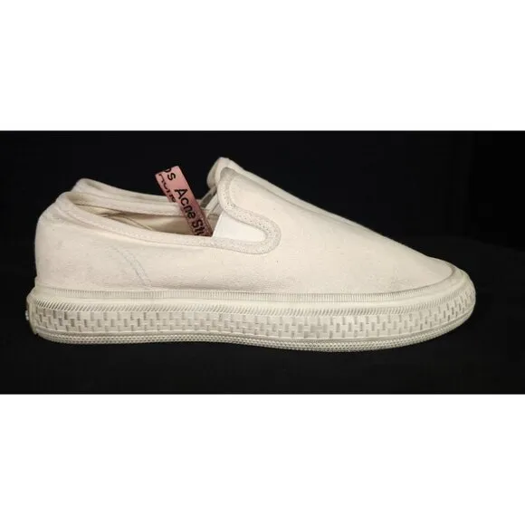 Acne Studios Distressed Ballow Tumbled Slip On Sneaker 37 7 Womens Beige $280