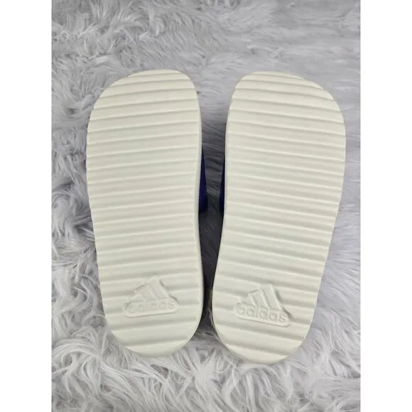 adidas Adilette Platform Slides Semi Cobalt Blue Blue Spark Metallic Size 8 NWT